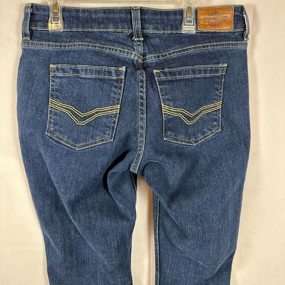 Harley-Davidson Women’s Jeans Straight Leg Mid-Rise Stretch Denim Dark Indigo 27 - Picture 9 of 10